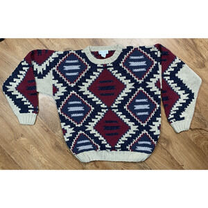 Men’s XL Multi-Color Geometric Knit Sweater by Great Lakes Rec